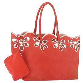 Céline CELINE Tote Bag Leder Orange Auth bs35811A Orange