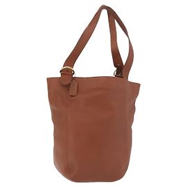 Sac cabas Coach en cuir marron or Auth 190783 Marron Doré