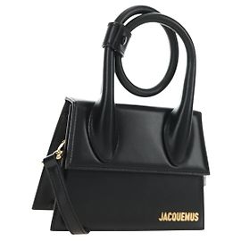 Bolsa JACQUEMUS de couro 2way Preta Dourada Auth am11975V Preto Dourado