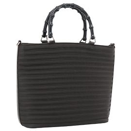 GUCCI Bamboo Handtasche Canvas Braun Silber 000 1998 0588 Auth ep14949 Braun Silber