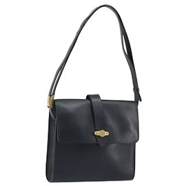 Borsa a tracolla Christian Dior in pelle blu navy e oro Auth ep14988 D'oro Blu navy