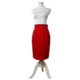 Vintage Dior Faltenrock rot Polyester L Rot