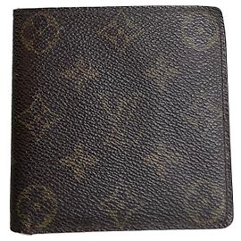 Vintage Louis Vuitton Monogram Canvas Wallet Brown Gold Snap Brown