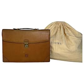 Portadocumenti in pelle Loewe vintage marrone e oro Cammello