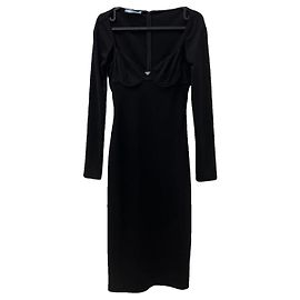 Prada Kleid Schwarz mit langen Ärmeln Größe 40 Schwarz