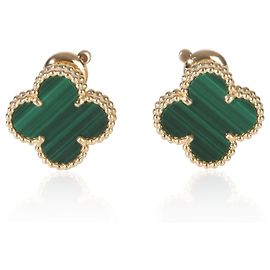 Orecchini Vintage Alhambra in oro giallo e malachite Van Cleef & Arpels Altro