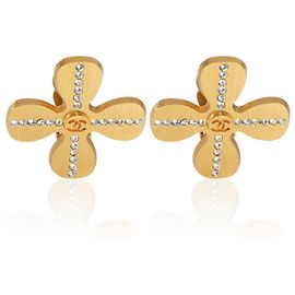 Orecchini Chanel 2001 Clover placcati oro Altro