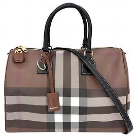 Bolsa Boston Burberry com estampa Medium Check para mulher Marrom Preto