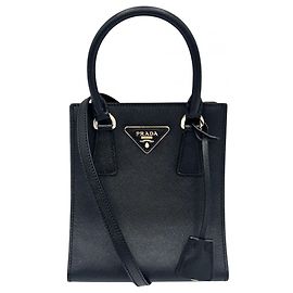 Mini bolsa tote Prada com logotipo de triângulo para mulher Preto