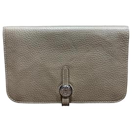 Portefeuille Duo Dogon Hermès Etoupe Taupe
