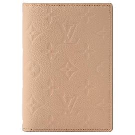 Louis Vuitton Monogram Empreinte Passport Holder Beige