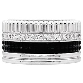 Bague Boucheron, "Quatre Black Edition Large", or blanc, PVD et diamants. Autre
