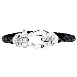 Pulsera Fred, "Force 10", or blanc, diamants. Otro