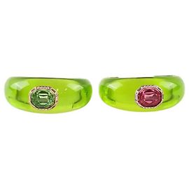 Swarovski Set de dos pulseras verdes Verde