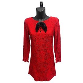 Mini abito in pizzo rosso Saint Laurent Altro