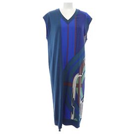 Hermès Robe en twill Hermes Bleu Orange