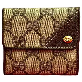 Gucci Leather Coin Case Brown