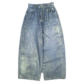 Autre Marque ASTRAET Denim-Hose mit Beschichtung Silber