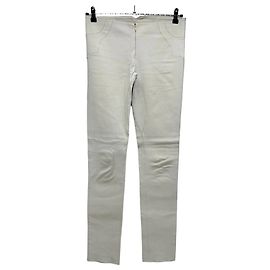 Luc Duchène Pantalón blanco de cuero Blanco