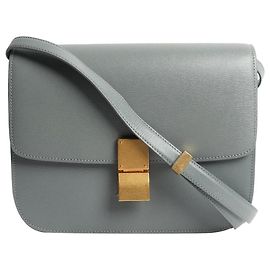 Céline Bolsa transversal de couro azul claro Azul