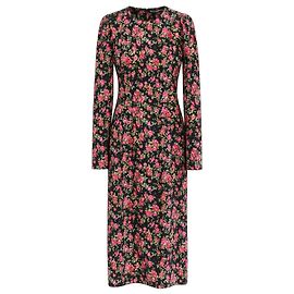 Sheath-Kleid mit Wild Rose Druck von Dolce & Gabbana Schwarz Pink
