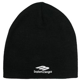 Berretto Balenciaga Bianco e Nero Nero