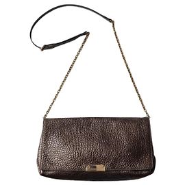 Burberry Metallic Leather Shoulder Bag Bronze