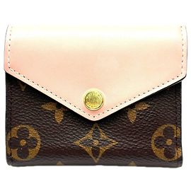 Cartera tríptico Zoe Monogram Louis Vuitton Castaño Rosa Beige