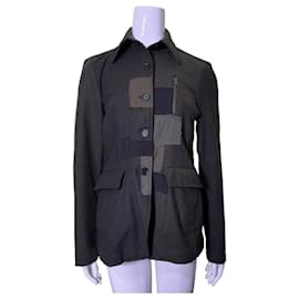 Autre Marque Ivan Grundahl Patchwork Wool Jacket Green Grey Dark grey