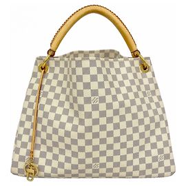 Louis Vuitton Damier Azur Artsy MM Tote Bag Weiß