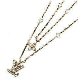 Colar Louis Vuitton de ouro com strass para mulher Dourado