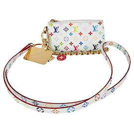 Chaveiro Monogram Louis Vuitton Branco Multicor Dourado
