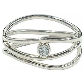 Tiffany & Co. Sterling Silver 925 Aquamarine Wave Ring Other