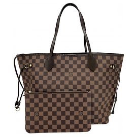 Borsa Tote Louis Vuitton Neverfull MM Marrone Damier ebene