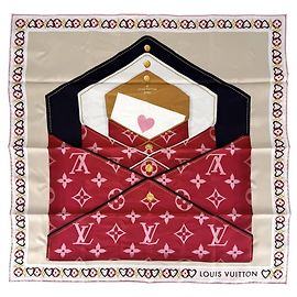Sciarpa in seta My True LV Louis Vuitton Rosso Multicolore
