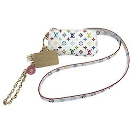Pochette porte-clés Louis Vuitton Monogram Multicolore Blanc Multicolore