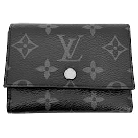 Cartera tríptico Louis Vuitton Monogram Eclipse Negro