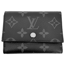 Portafoglio pieghevole Louis Vuitton Monogram Eclipse Nero