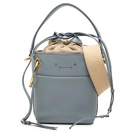 Borsa a secchiello Roy in pelle di vitello blu mini Chloé Blu Blu chiaro