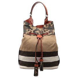 Bolsa bucket Susanna com tassel em canvas Mega Check marrom Burberry Marrom Castanho claro