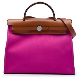 Hermès Pink Toile Herbag Zip 31 Rose