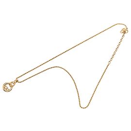 Colar com pingente redondo torcido com logotipo CD dourado da Dior, banhado a ouro Dourado