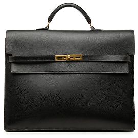 Hermès Black Ardennes Kelly Depeches 38 Black