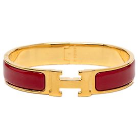 Pulsera Hermès Red Narrow Enamel Clic H PM Roja