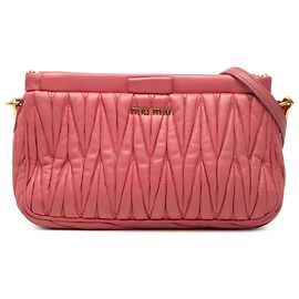 Bolso de hombro Miu Miu Pink Matelasse Nappa Frame Rosa
