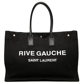 Saint Laurent Black Large Canvas Rive Gauche Tote Black