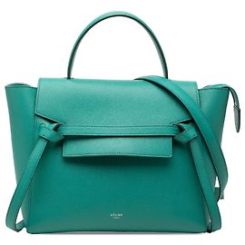 Céline Bolsa Belt em couro de bezerro micro granulado verde Celine Verde