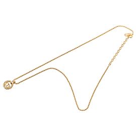 Collier pendentif rond torsadé avec logo CD doré de Dior, plaqué or Doré