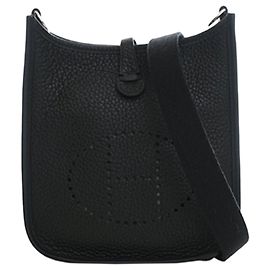 Hermès Black Clemence Evelyne 16 Amazone Negro