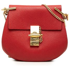 Chloé Bolsa transversal Drew em couro vermelho mini Vermelho